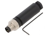 Conector M8 4 PIN drept pe cablu mufă filet exterior 4A