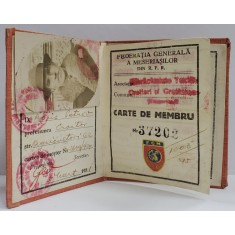 FEDERATIA GENERALA A MESERIASILOR DIN R.P.R , CARNET DE MEMBRU , 1951