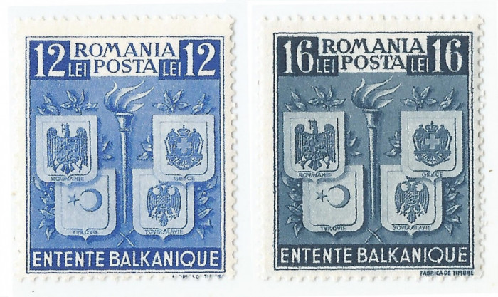 Rom&acirc;nia, LP 137/1940, Intelegerea Balcanica, MNH