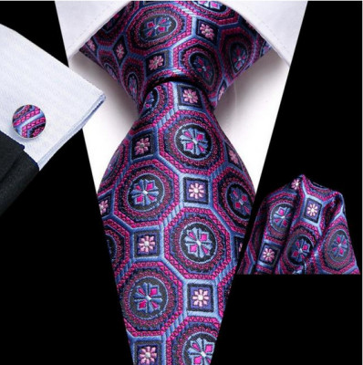Set cravata + batista + butoni - matase - model 567 foto