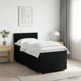 Cumpara ieftin Pat boxspring cu saltea Negru 100 x 200 cm Tesatura