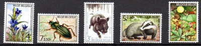 BELGIA 1974, Flora - Fauna, serie neuzata, MNH foto