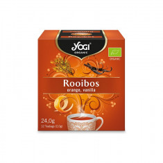 Ceai bio rooibos, portocale si vanilie, 24.0g 12 pliculete a 2.0g Yogi Tea
