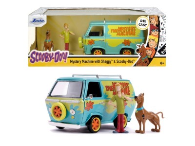 SCOOBY DOO MYSTERY VAN SET FORMAT DIN DUBITA METALICA SCARA 1:24 SI 2 FIGURINE foto