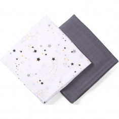 BabyOno Take Care Bamboo Muslin Swaddlers scutece textile 120 x 120 cm Stardust 2 buc