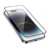 Folie de protectie Ecran HOCO G16 pentru Apple iPhone 14 Pro Max, Sticla Securizata, Full Glue, 5D, Neagra