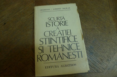 Scurta istorie a creatiei stiintifice si tehnice romanesti de Edmond Nicolau foto