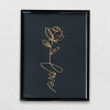 Trandafir Love, tablou placat cu aur, 19&times;25 cm &ndash; cod 3313