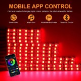 Cumpara ieftin Set 12 Benzi LED RGB Moto DREAMIZER, Neon Underglow Waterproof IP68, 12V, Telecomanda RF + Control App Bluetooth
