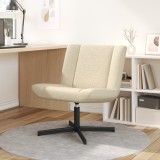 VidaXL Scaun Accent Crem Tapițerie din Poliester, Cadru din Metal Mediu