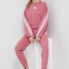 adidas bluza femei, culoarea roz, cu imprimeu