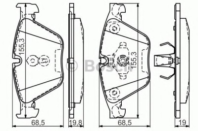 Set placute frana,frana disc BMW Seria 5 Touring (F11) (2010 - 2016) BOSCH 0 986 494 549 foto