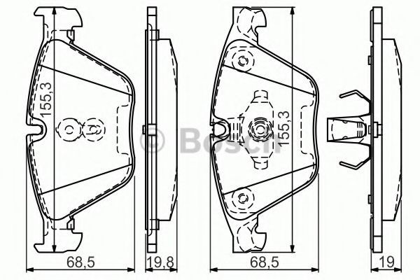 Set placute frana,frana disc BMW Seria 5 Touring (F11) (2010 - 2016) BOSCH 0 986 494 549