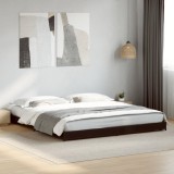 Cumpara ieftin Cadru de pat, negru, 200x200 cm, lemn prelucrat și metal