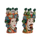 Ghiveci Home ESPRIT Verde Multicolor Porțelan 20 x 20 x 32 cm (2 Unități)