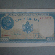 Bancnota 5000 lei 20 Martie 1945 Filigran Vertical - Starea care se vede