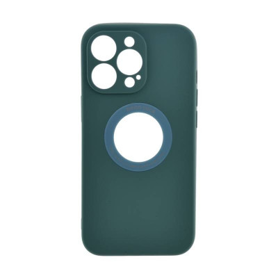Husa TPU Circle silicon pentru iPhone 13 Pro Max verde + Cablu de date cadou foto