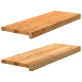 vidaXL Pervaz 2 buc lemn masiv de maro deschis 70x25x2 cm 4009141