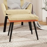 Cumpara ieftin Taburet crem/portocaliu, 45x29,5x35 cm, textil/piele ecologică