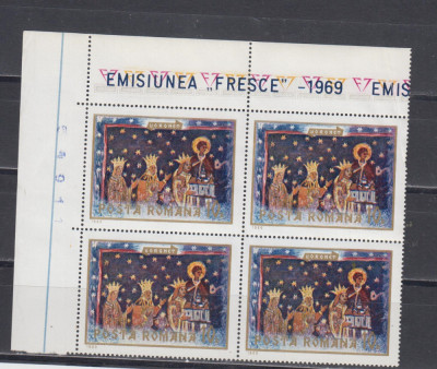 M1 TX2 11 - 1969 - Fresce - perechi de cate patru timbre foto
