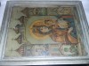 ICOANA VECHE LITOGRAFIE,MAICA DOMNULUI,SFANTUL NICOLAE,HRISTOS PE CRUCE