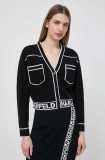 Karl Lagerfeld cardigan din amestec de lana culoarea negru, light
