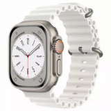 Cumpara ieftin Curea Ceas W038 Apple Watch 1 2 3 4 5 6 7 8 SE Ultra (42 mm 44 mm 45 mm 49 mm) Alb, Techsuit