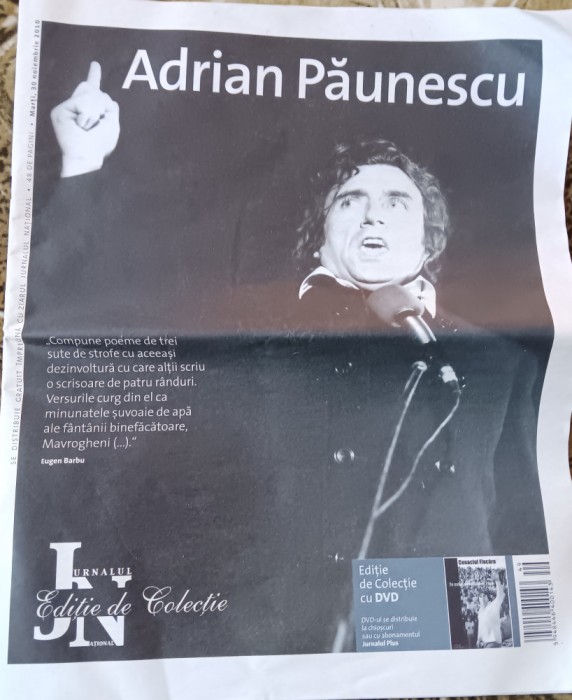 myh 19 - Jurnalul national - editie de colectie la moartea lui Adrian Paunescu