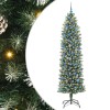 VidaXL Copac Artificial Slăb de Crăciun cu 300 LED Verde și alb 240 cm 3395324