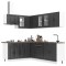 Set dulap de bucătărie 11 piese &bdquo;Lucca&rdquo; lemn negru prelucrat