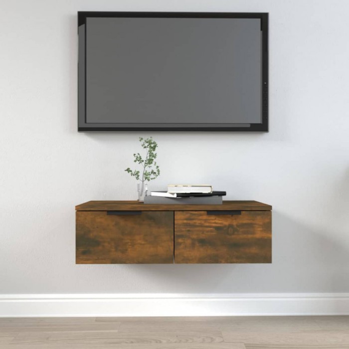 vidaXL Dulap de perete stejar afumat 68x30x20 cm lemn prelucrat 817093