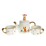 Set ceainic 550 ml cu 2 cesti 220 ml model craciun