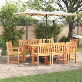 Set de masa pentru gradina 9 buc. Maro Lemn Solid de Acacia
