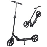 HOMCOM Trotinetă Pliabilă pentru Copii de 7-14 Ani Scuter Infantil Ghidon Ajustabil &icirc;n &Icirc;nălțime de 4 Nivele cu Fr&acirc;nă 88x37x75-100 cm Negru | Aosom Rom