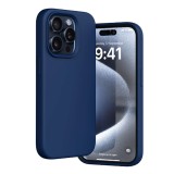 Husa silicon compatibila apple iphone 15 pro camera superprotect, interior din microfibra, deep navy