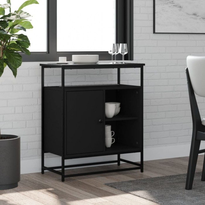 Gossi servanta, negru, 69x35x80 cm, lemn prelucrat