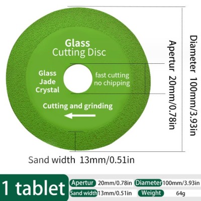 Disc de taiere ceramica si sticla, 100x20x1mm, verde foto