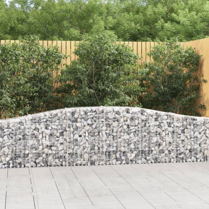 vidaXL Coșuri gabion arcuite 20 buc, 400x30x60/80 cm, fier galvanizat 3145810