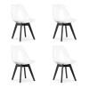 Set 4 scaune bucatarie/living, Artool, Mark, PP, lemn, transparent si negru, 49x43x82 cm, Leobert
