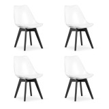 Set 4 scaune bucatarie/living, Artool, Mark, PP, lemn, transparent si negru, 49x43x82 cm