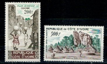 Cote Divoire 1962 - Motive locale, Posta Aeriana, serie neuzata foto