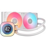 Cooler procesor corsair icue link titan 240 rx lcd alb dimensiune radiator 277x120x27mm 2 ventilatoare