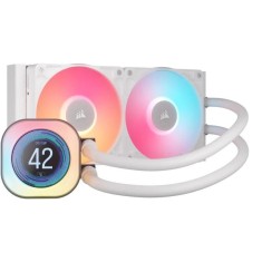 Cooler procesor corsair icue link titan 240 rx lcd alb dimensiune radiator 277x120x27mm 2 ventilatoare