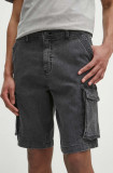 Medicine pantaloni scurti jeans barbati, culoarea gri