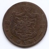 Romania 5 Bani 1882 B - Carol I, Cupru, 25 mm, KM-19 (1)