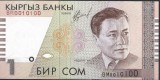 !!! F. RARR : RADAR : KYRGYZSTAN - 1 SOM 1999 - P 15 - UNC / CEA DIN SCAN / RADAR 0010100