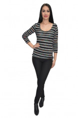 Bluza tricotata,model multicolor ,nuanta neagra foto