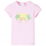 Tricou pentru copii, roz deschis, 140 GartenMobel Dekor, vidaXL