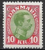 C5523 - Danemarca 1928 - 1o Kr.Cristian neuzat cu sarniera, Nestampilat