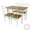 Masa de dining Roza II set de 5 buc mdf &icirc;n nuanță Naturală cu picioare metalice albe 110x60x74cm